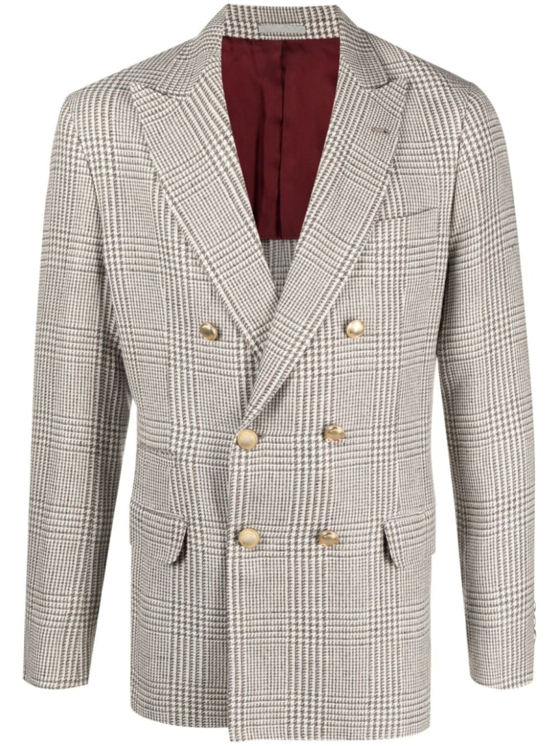 

Brunello Cucinelli двубортный пиджак в клетку, белый