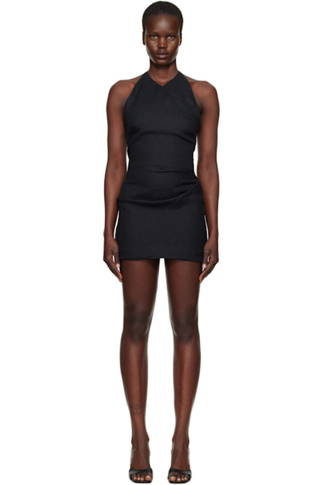 

Черное мини-платье Marianna с бретелью через шею BEC + BRIDGE