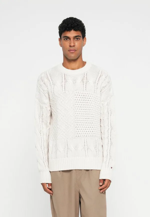 Свитер из шерстяной смеси с флагом Tommy Hilfiger, Ivory Petal