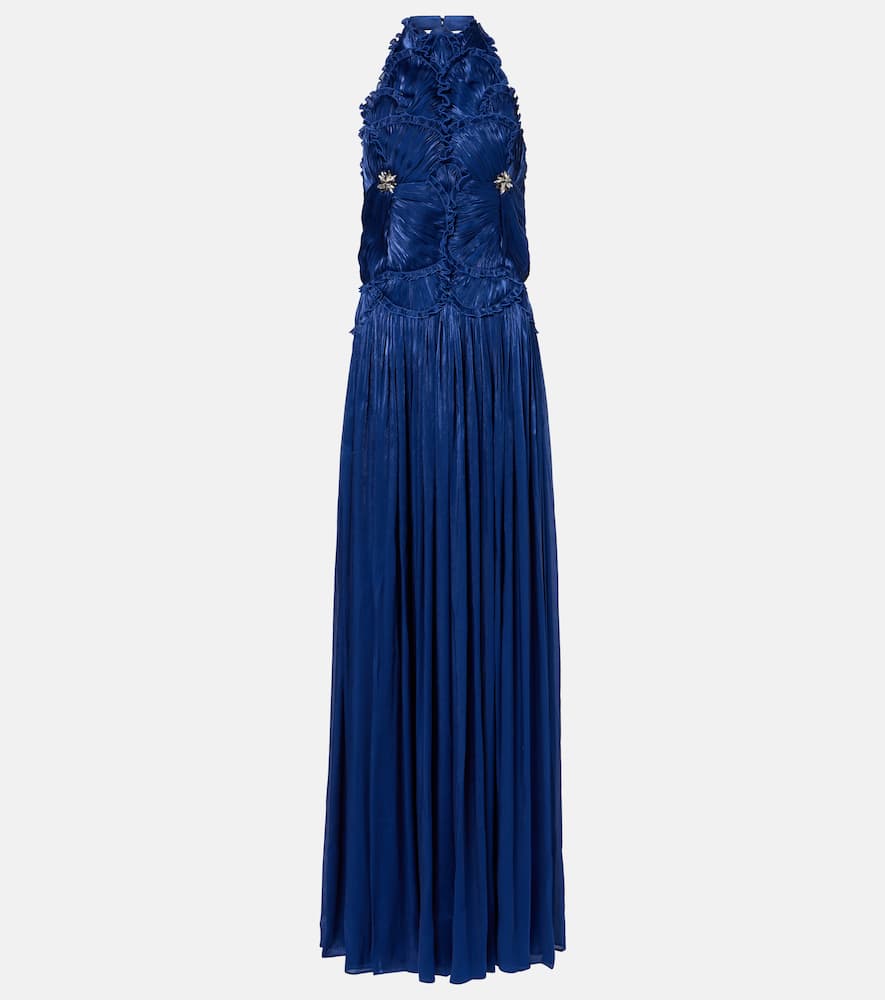 

Жоржетовое платье-хомут с драпировкой Costarellos, Navy (2375)