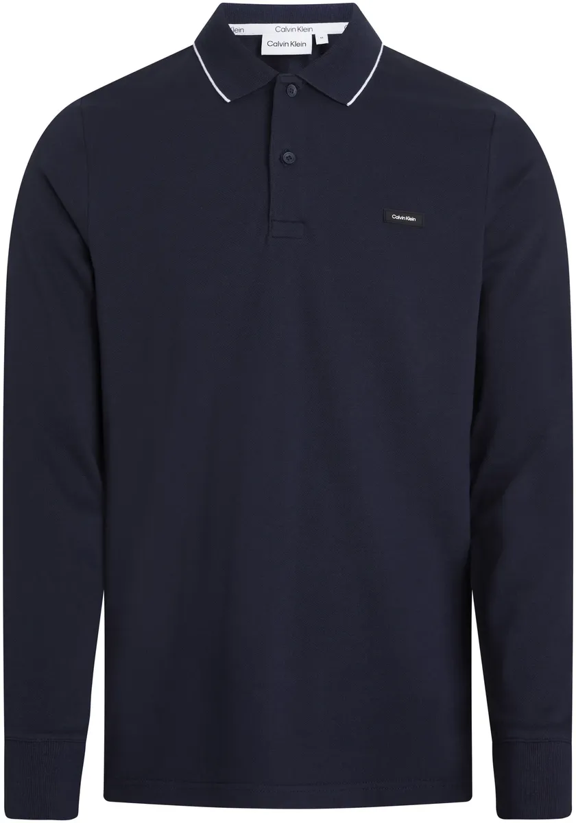 

Рубашка-поло Calvin Klein Big&Tall с длинными рукавами "BT_STRETCH PIQUE TIPPING LS POLO", больших размеров с нашивкой-логотипом, цвет Night Sky