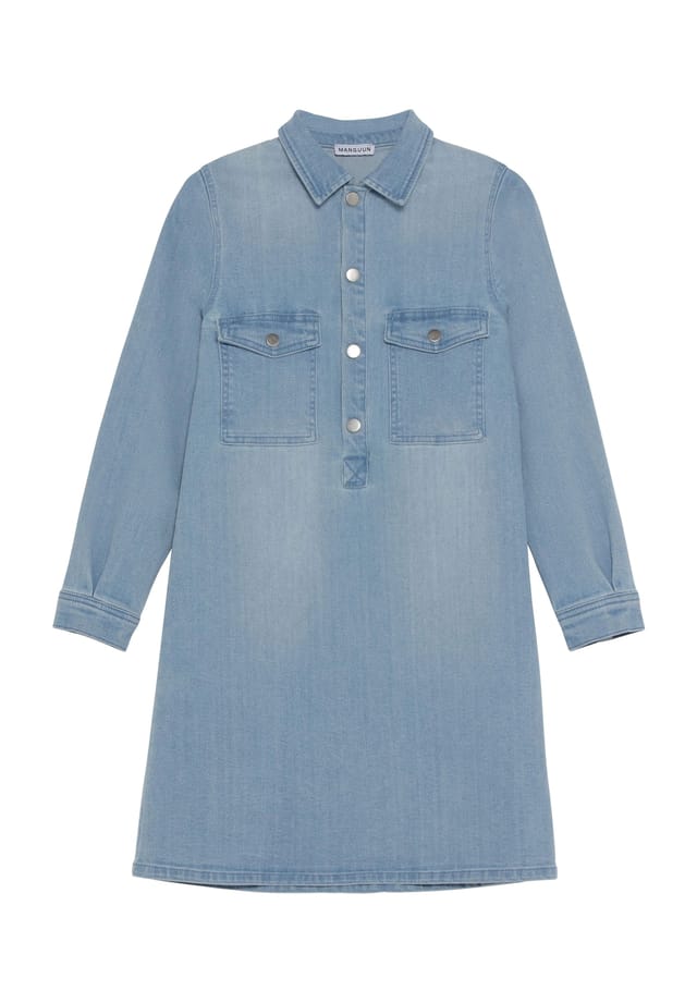 

Платье джинсовое с планкой на пуговицах для детей Manguun, цвет 1 medium wash deni