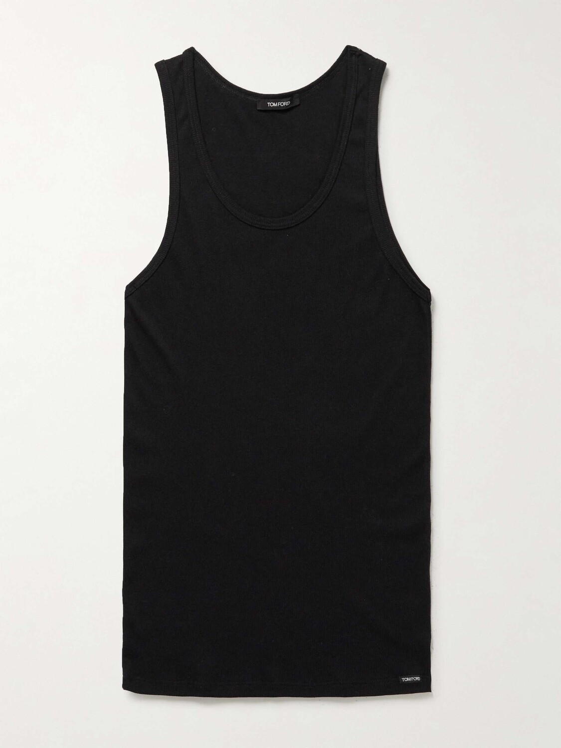 

Майка из хлопка и модала в рубчик TOM FORD, черный