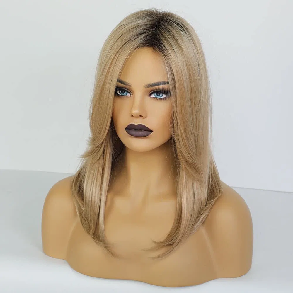 Длинный прямой светлый парик HAIRCUBE с темными корнями Haircube, Beige (Blonde) — фото 4