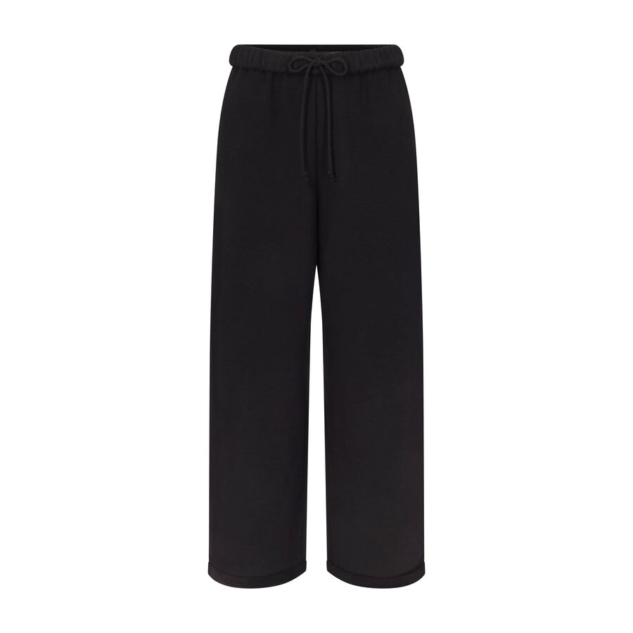 

Классические прямые брюки SKIMS Cotton Fleece, цвет Onyx