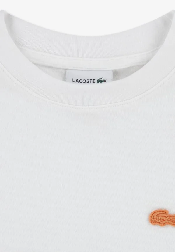 Футболка с принтом крокодила в акварельном стиле Lacoste, Blanc — фото 3