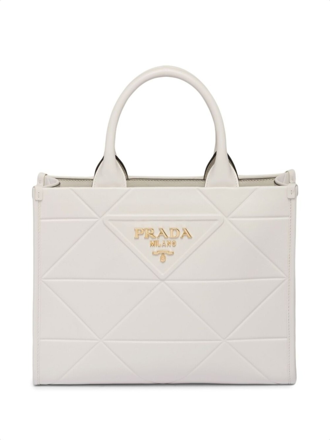 

Маленькая сумка Prada Symbole с декоративной строчкой, белый
