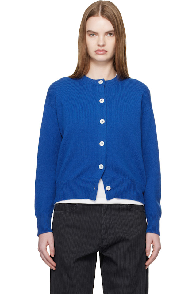 

&Daughter Синий кардиган с круглым вырезом ADA