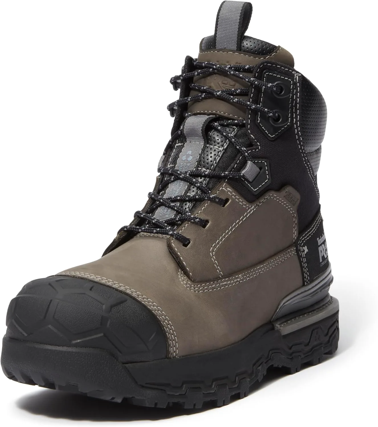 Мужские ботинки Timberland PRO 6 Boondock Ultralight с композитным носком, водонепроницаемые и противоскользящие, серый/черный