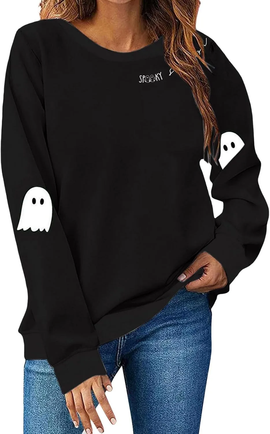 

Толстовка для женщин с принтом призрака, длинный рукав