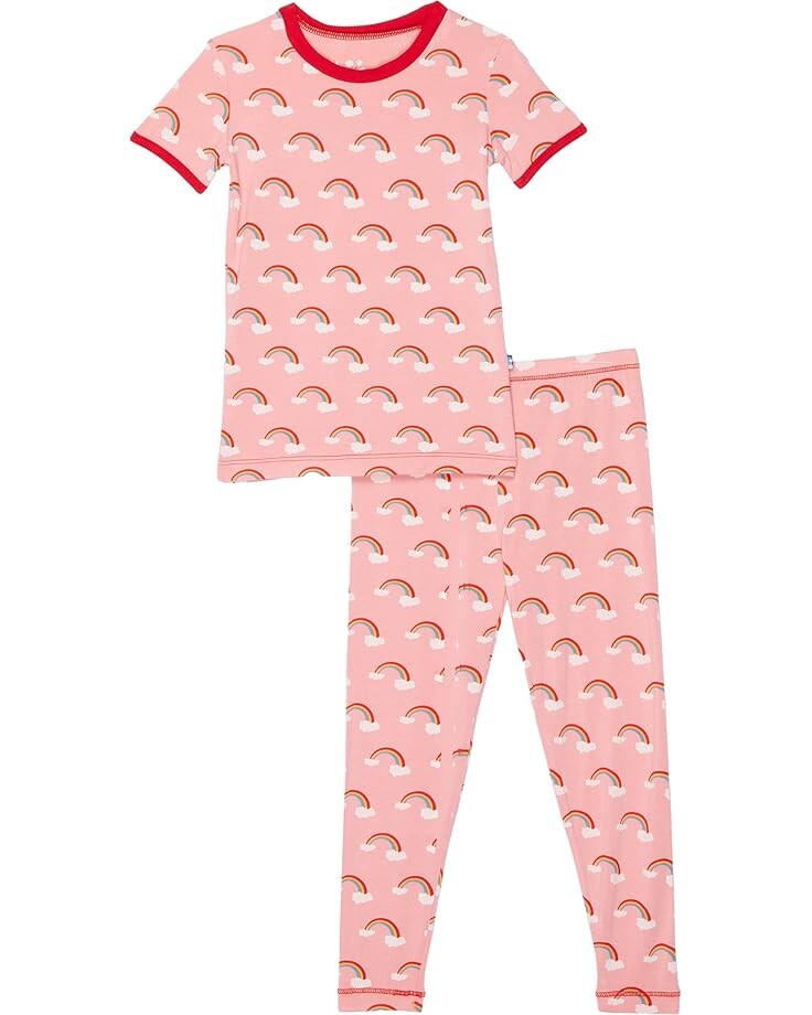 

Пижама Kickee Pants Kids Short Sleeve Pajama Set, цвет Strawberry Rainbow