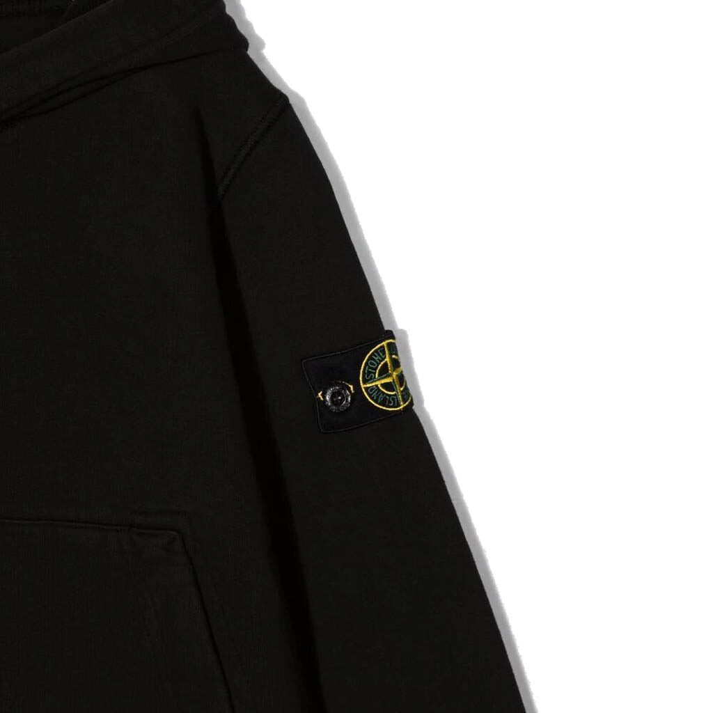 

Черная толстовка с капюшоном Stone Island, черный