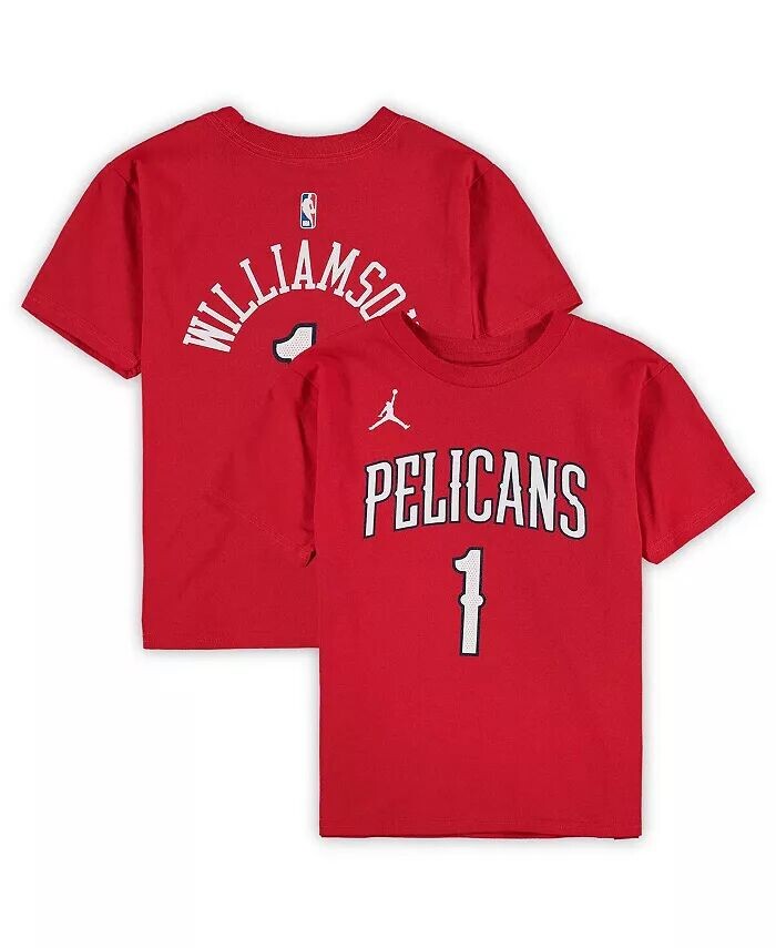 Красная футболка Zion Williamson New Orleans Pelicans Statement Edition для мальчиков и девочек дошкольного возраста с именем и номером Jordan — фото 2