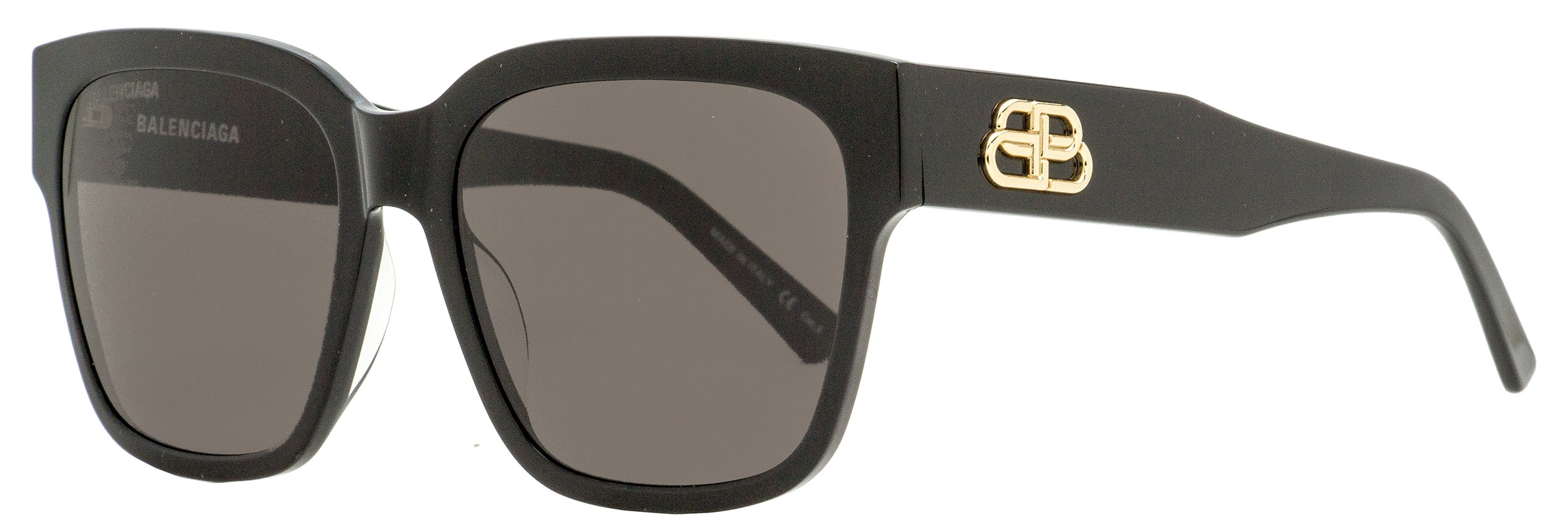 

Женские квадратные солнцезащитные очки Balenciaga BB0056S 001 черные/золотые 55 мм