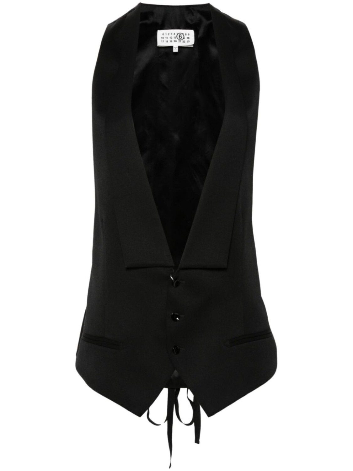 

MM6 Maison Margiela жилет с лацканами-шалькой, черный