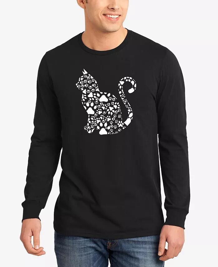 

Cat Claws — мужская футболка с длинным рукавом Word Art LA Pop Art, черный