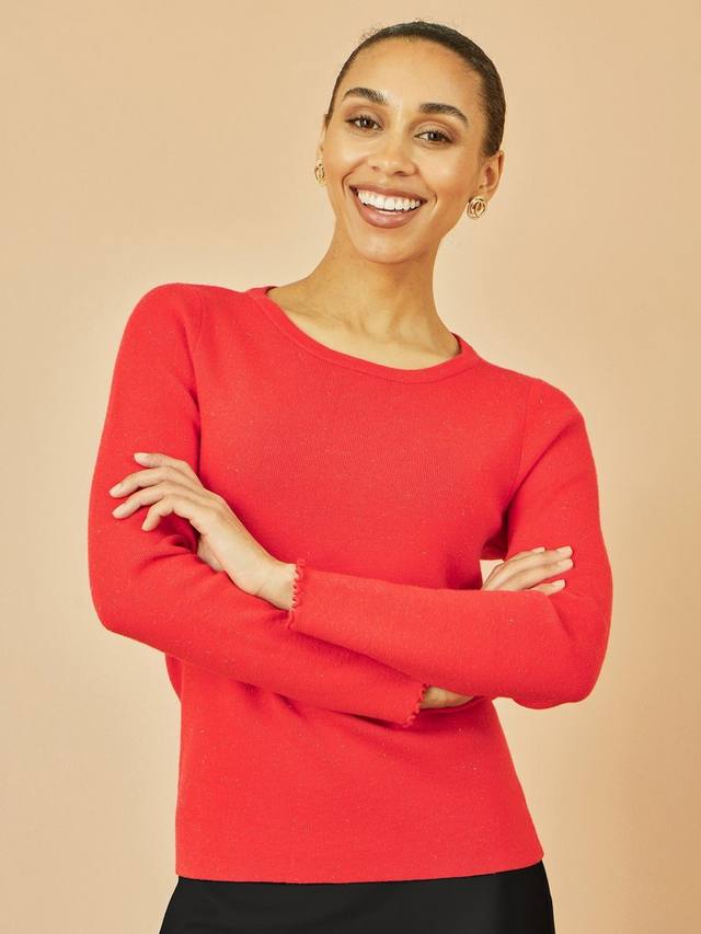 

Свитер с блестками и круглым вырезом Yumi