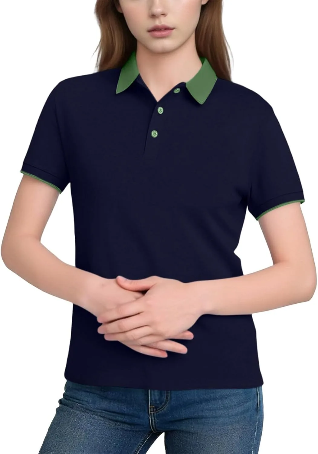 

Женская футболка для гольфа с коротким рукавом, легкая летняя майка с цветными блоками и воротником на пуговицах
