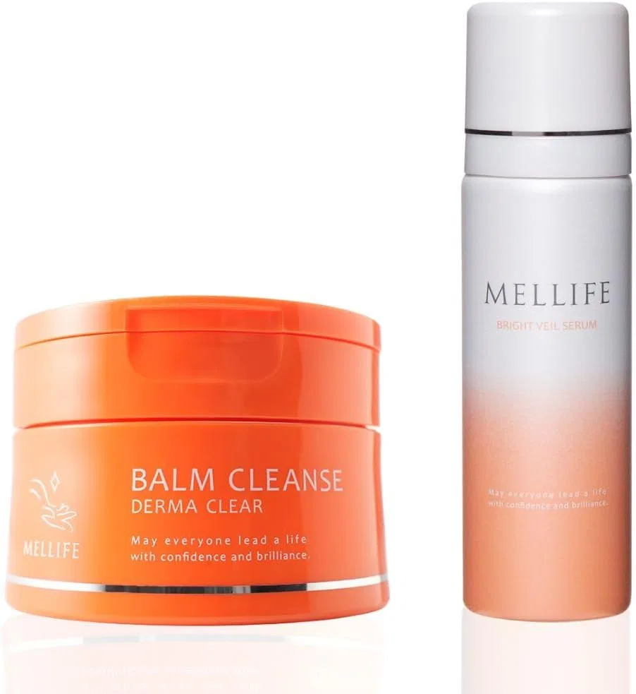 Набор для ухода за кожей MELLIFE Bright Derma Set: очищающий бальзам и сыворотка, объем 90 г и 130 г, цвет оранжевый