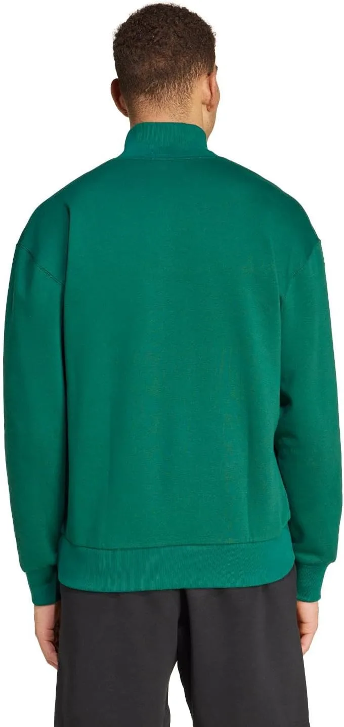 Толстовка adidas All Season Quarter Zip Casual — зеленая — фото 3