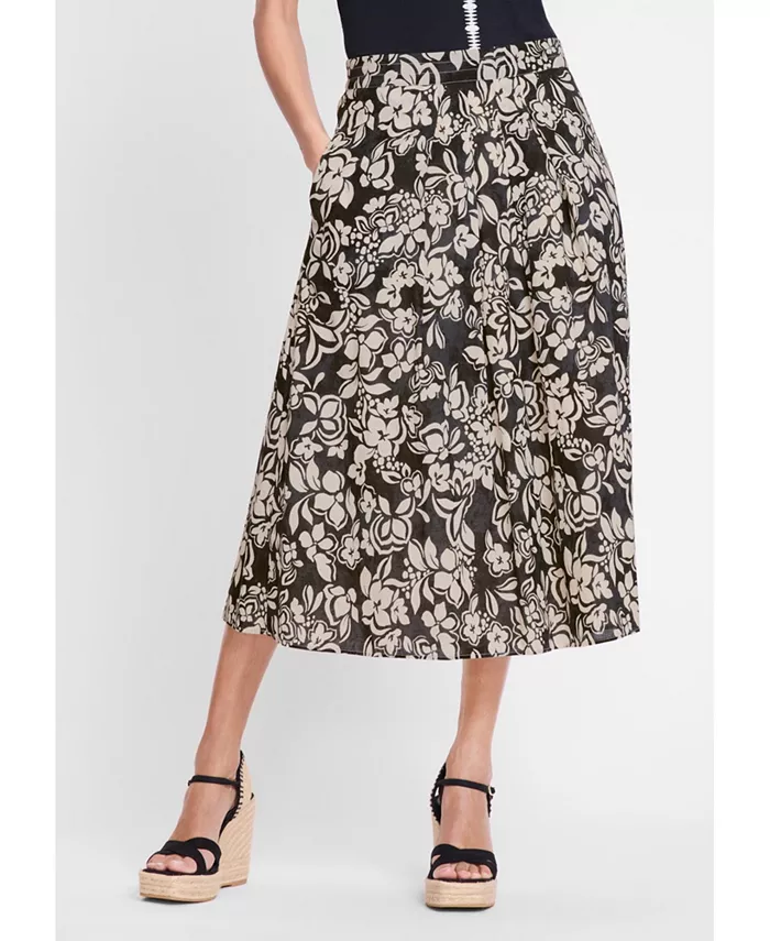 

Женская юбка миди с цветочным принтом Olsen, черный