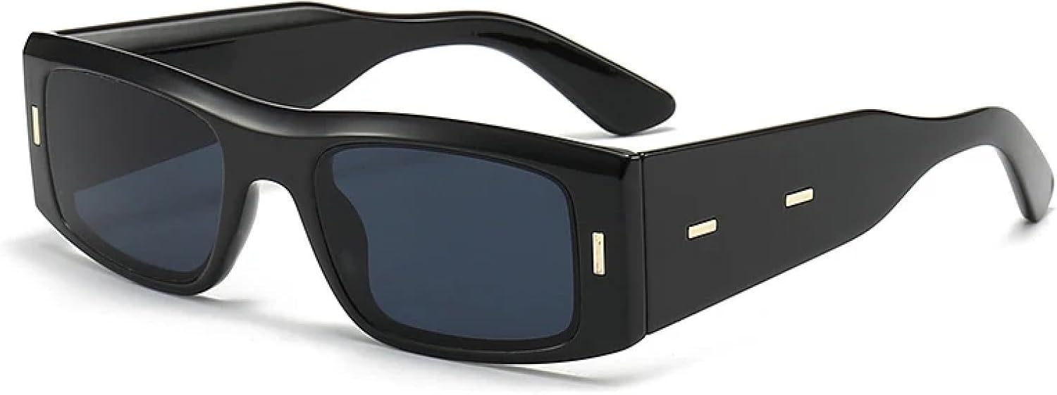 

Модные солнцезащитные очки с заклепками для женщин, ретро-очки с защитой от УФ-излучения UV400, трендовые солнцезащитные очки с градиентным переходом цвета для мужчин TVTBBVV, Black Gray