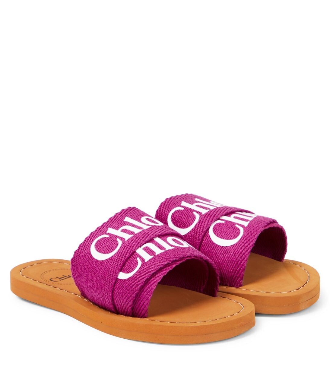 

Шлепанцы из парусины с логотипом Chloé, розовый