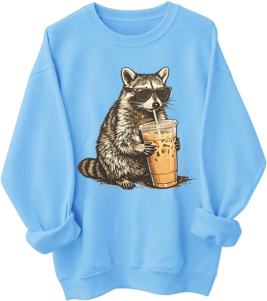 

Свитшот с енотом, пьющим айс-кофе waqulks