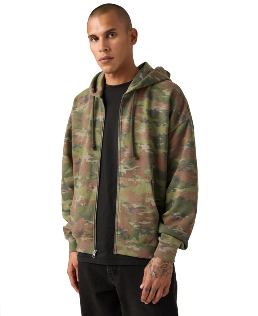 Мужская укороченная толстовка свободного кроя на молнии Levi's, Camo — фото 2