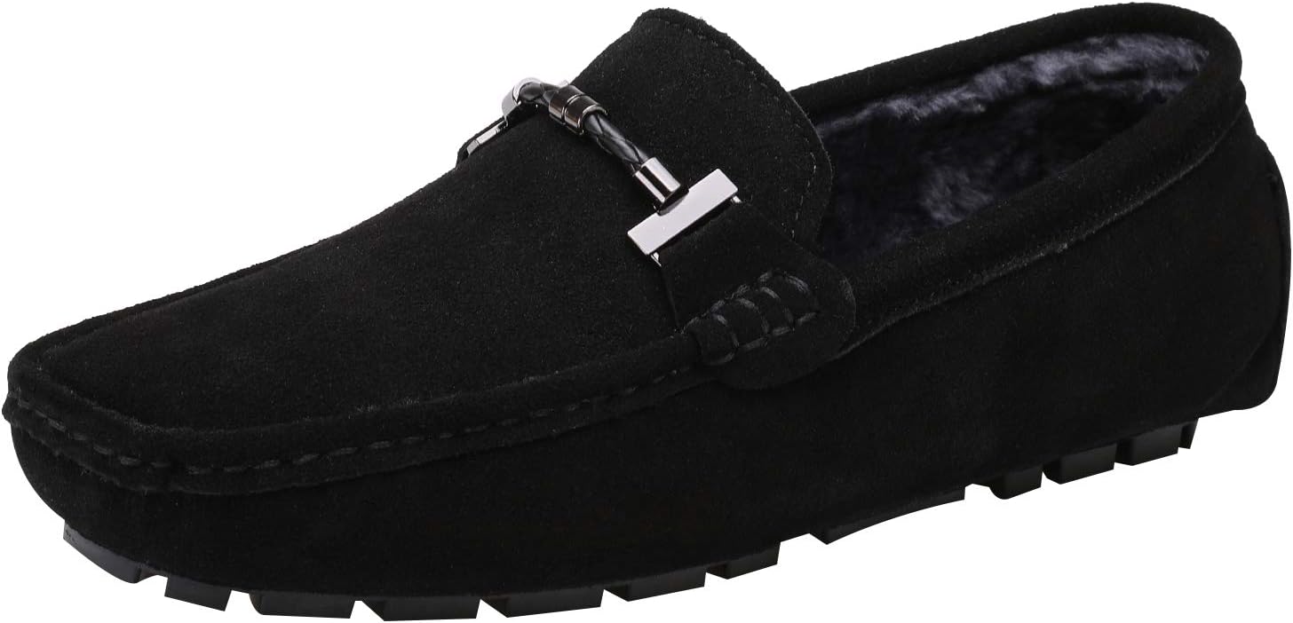 

Мужские элегантные лоферы ANUFER с пряжкой, комфортные замшевые туфли для вождения, стильные мокасины, черный