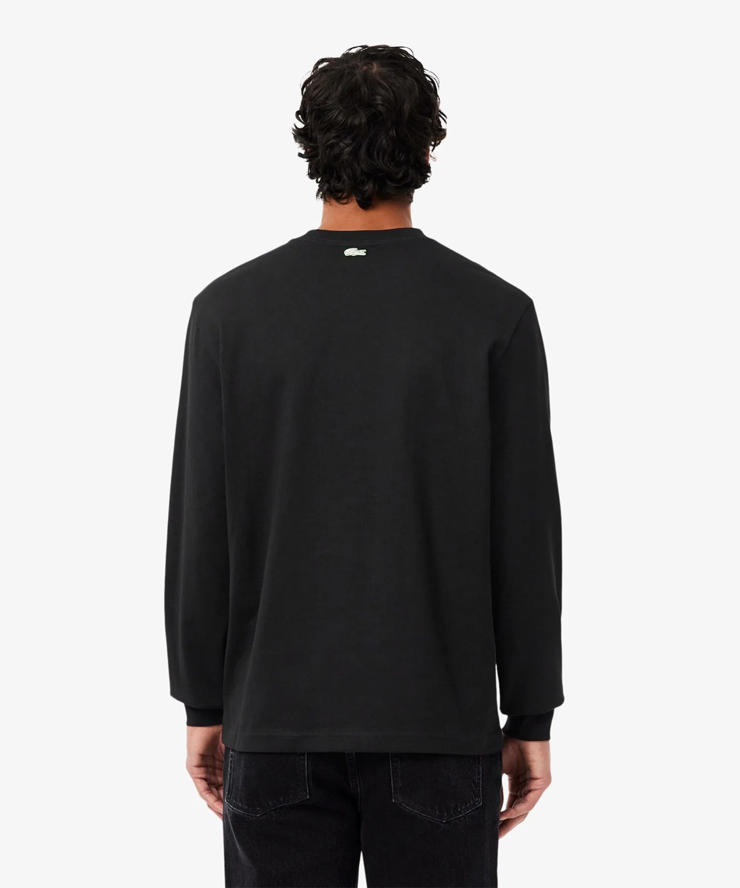 Мужская и женская футболка LACOSTE с длинным рукавом и принтом — фото 3