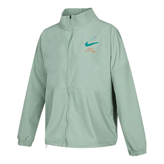 Куртка logo printing stand up collar jacket coat green Nike, зеленый
