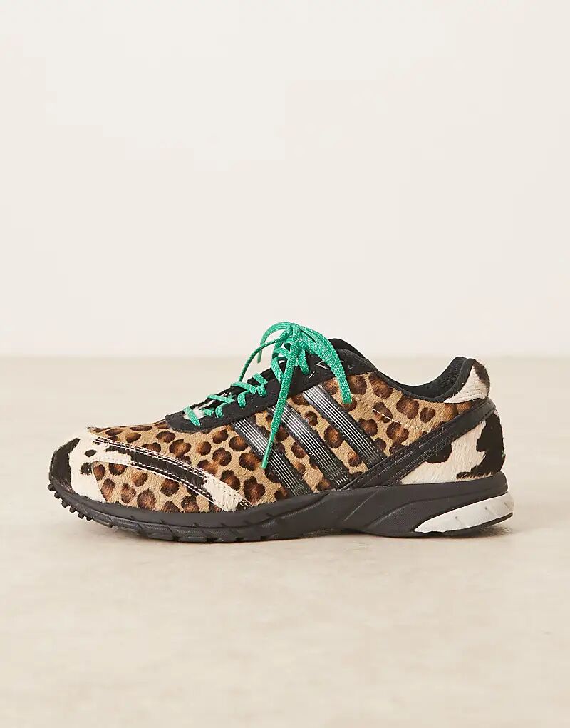 Кроссовки Adidas Adios OG с леопардовым принтом и мехом пони — фото 2