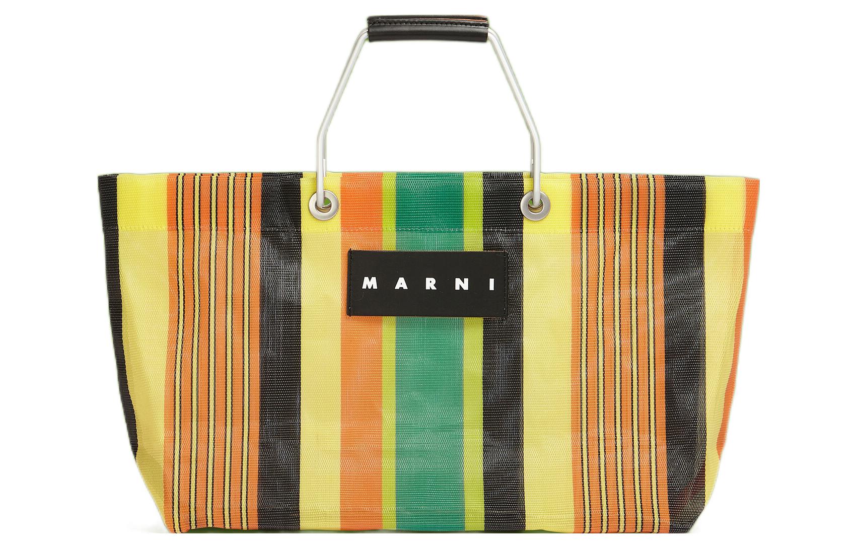 

MARNI Полиэтиленовая корзинка сумка мини женская разноцветная желтая