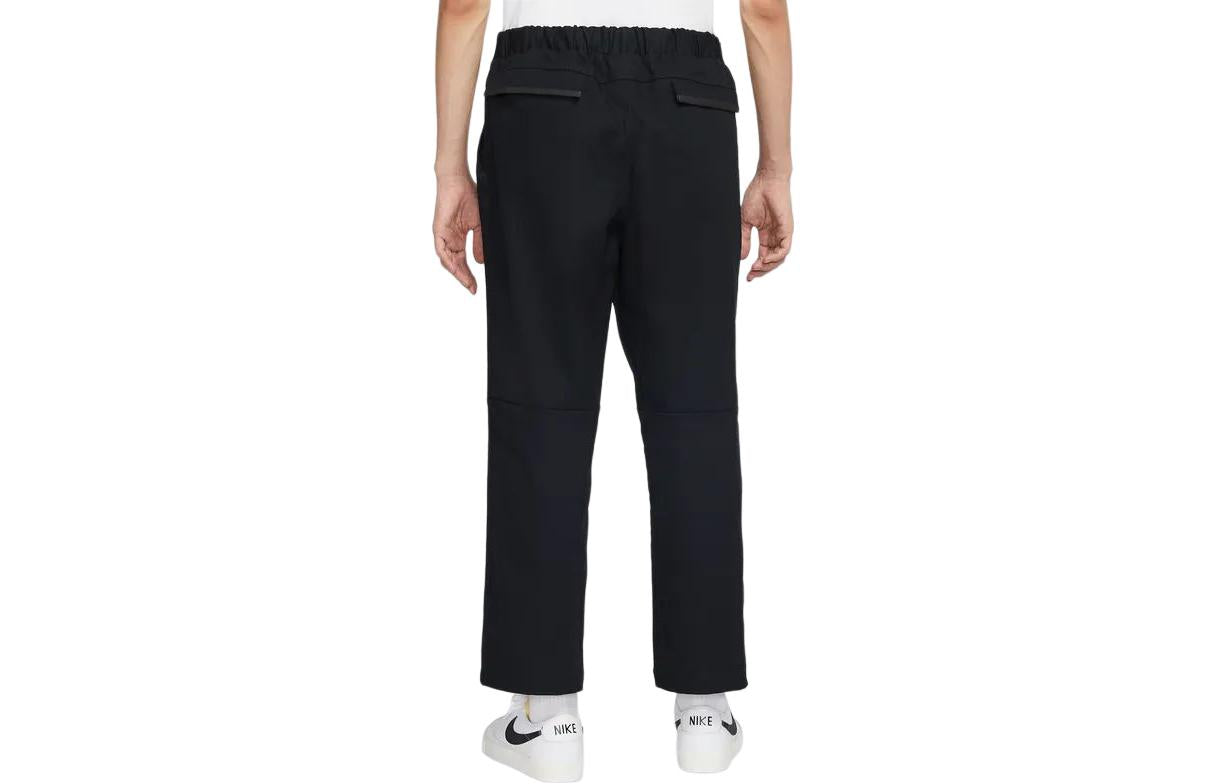 Повседневные брюки Men's Nike Solid Color Logo Embroidered Elastic Waistband Straight Casual Pants/Trousers Black DQ4297-010 — фото 2