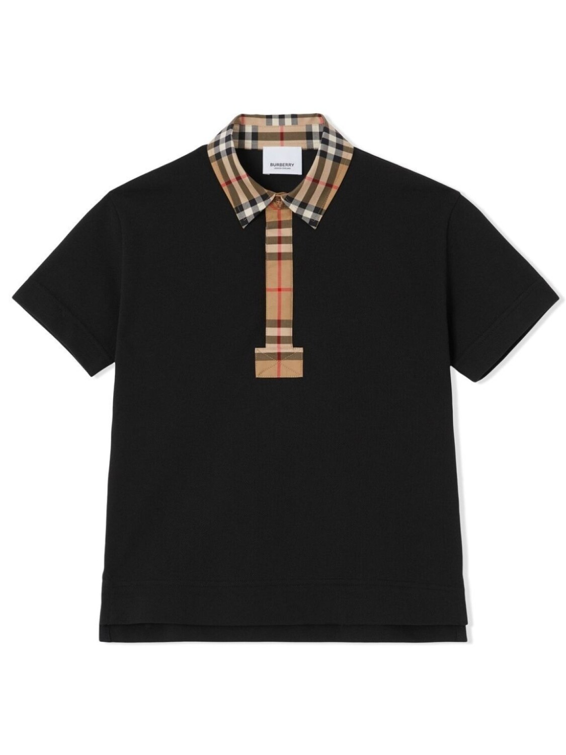 

Burberry Kids рубашка поло с отделкой Vintage Check, черный