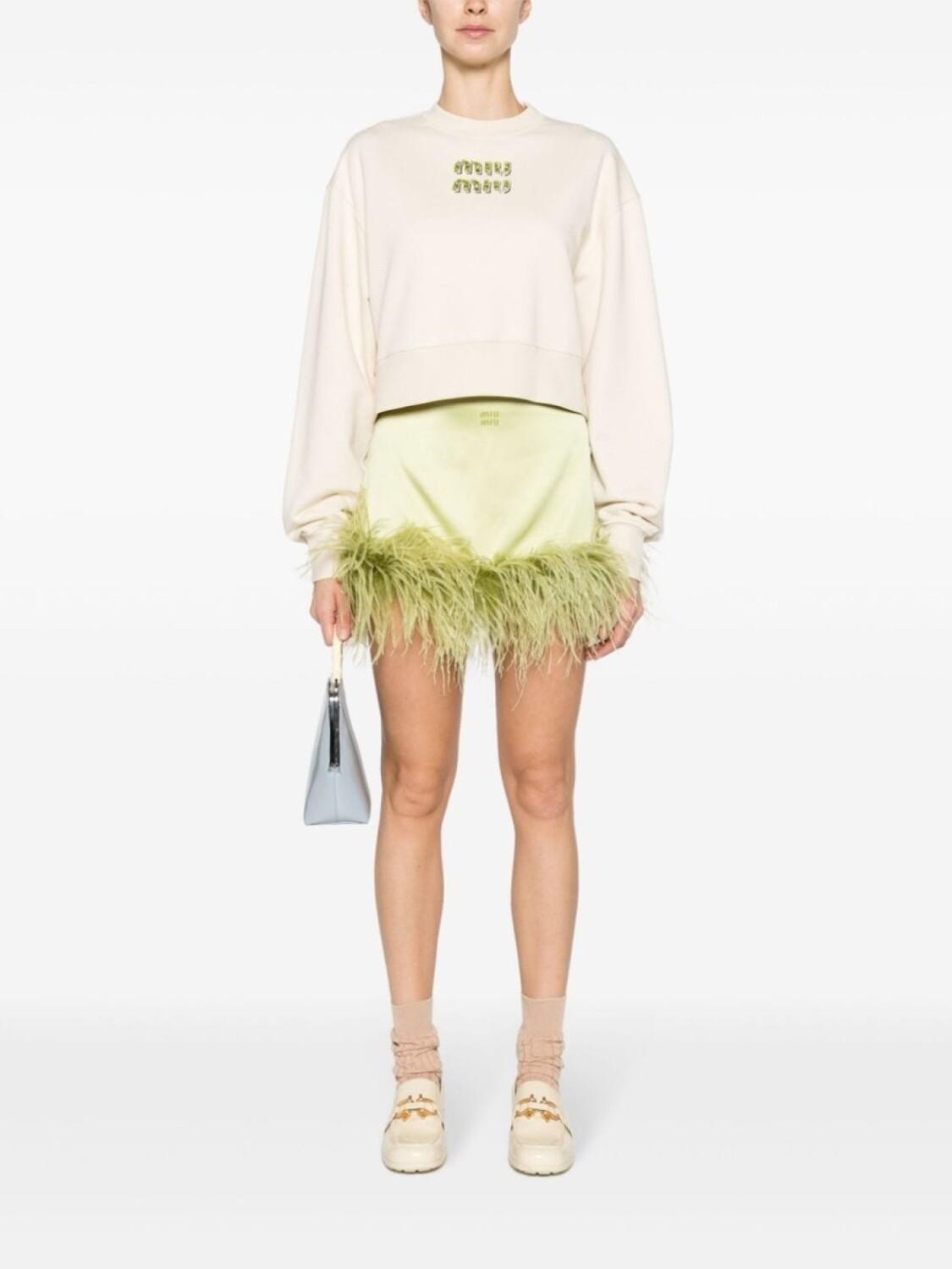 

Miu Miu толстовка с логотипом, нейтральный цвет