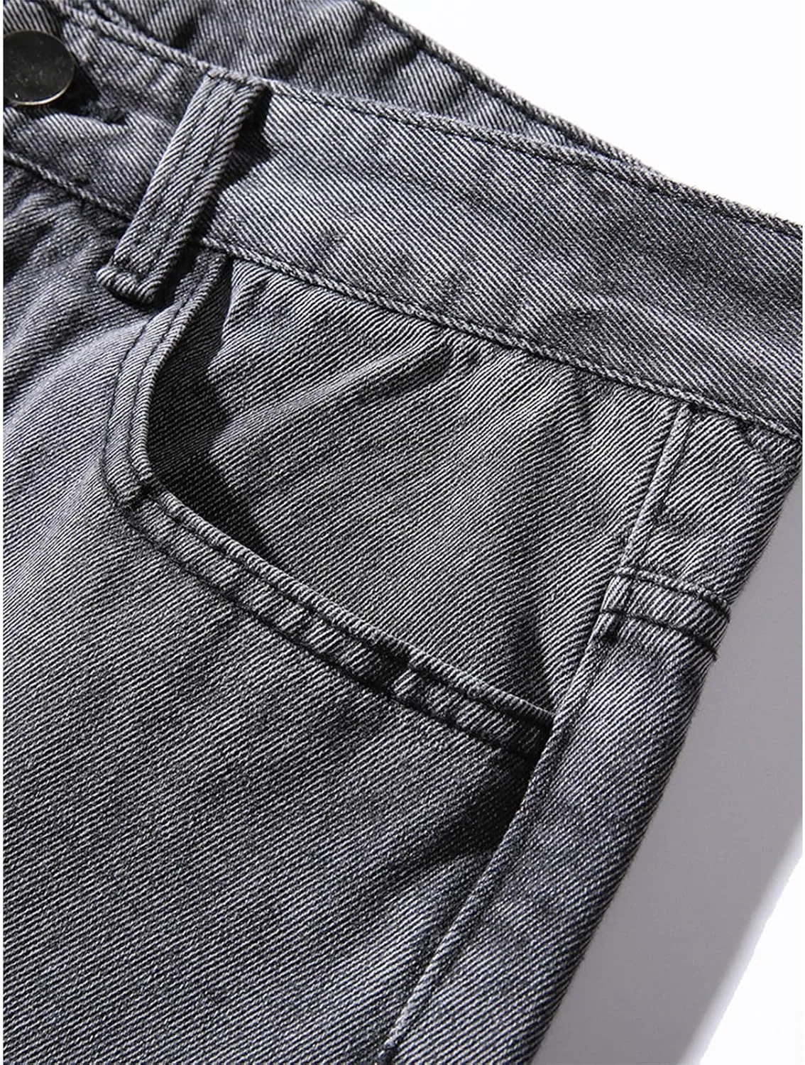 Джинсы прямые slim fit серый — фото 4