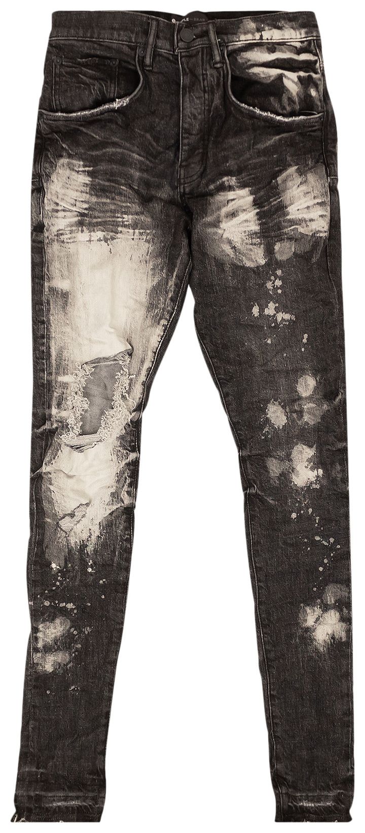 

Джинсы PURPLE BRAND Big Bleach Blowout Skinny Jeans 'Black', черный