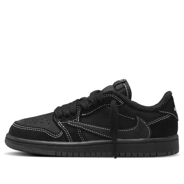 

Кроссовки 1 low og sp x travis scott 'black phantom' Air Jordan, черный