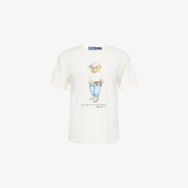 

Футболка из хлопкового джерси с принтом в виде логотипа Polo bear Polo Ralph Lauren, цвет nevis