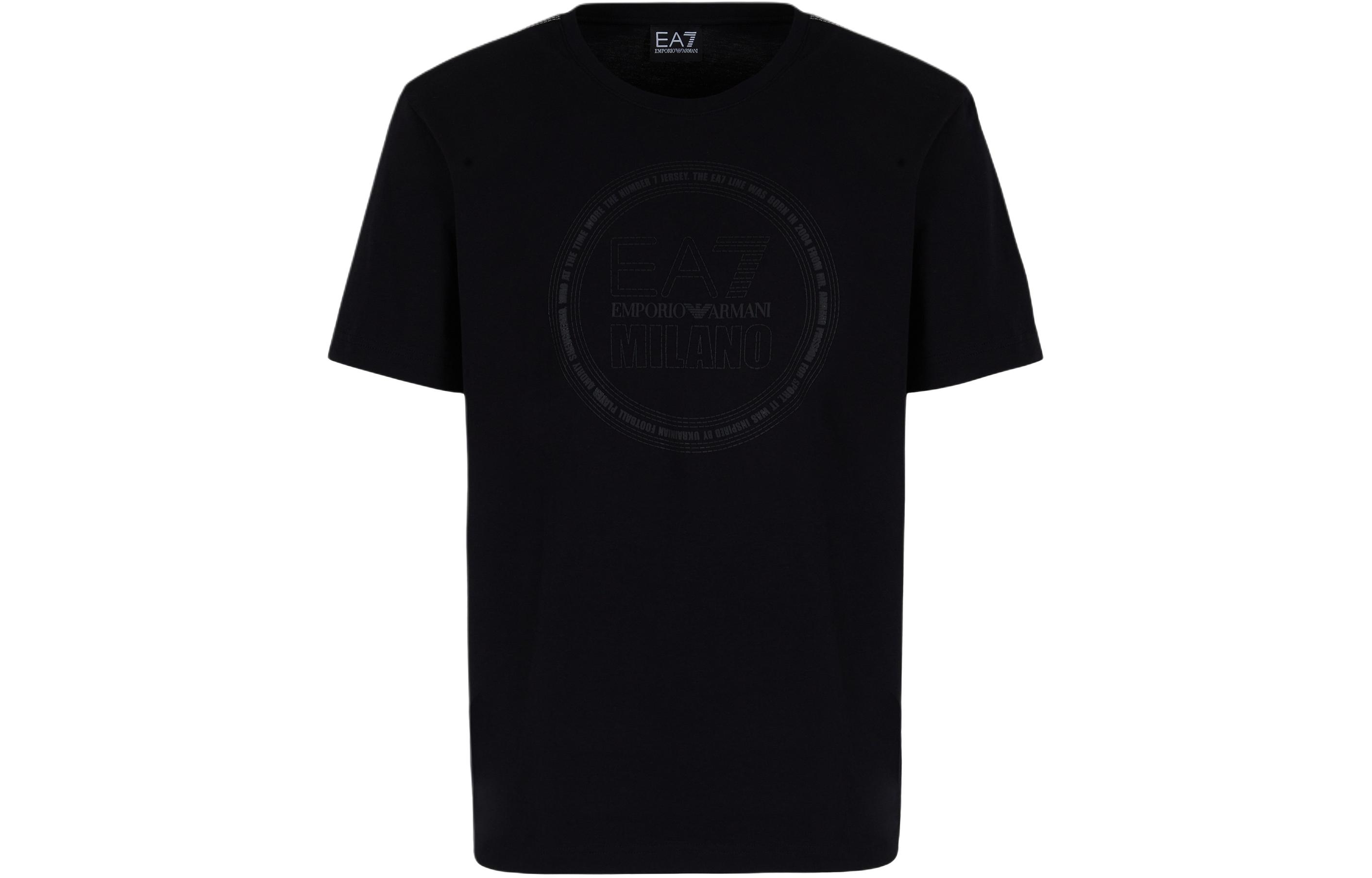 

Хлопковая футболка с принтом логотипа EMPORIO ARMANI, черный