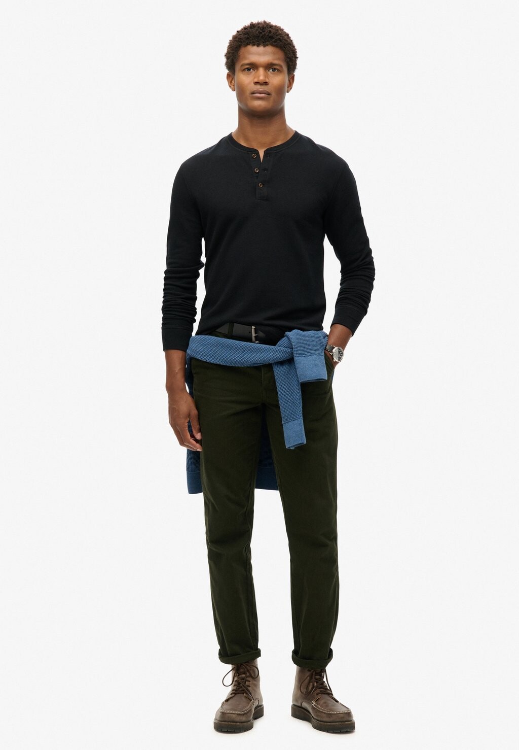 

Топ с длинными рукавами THE MERCHANT STORE GRANDAD Superdry, черный