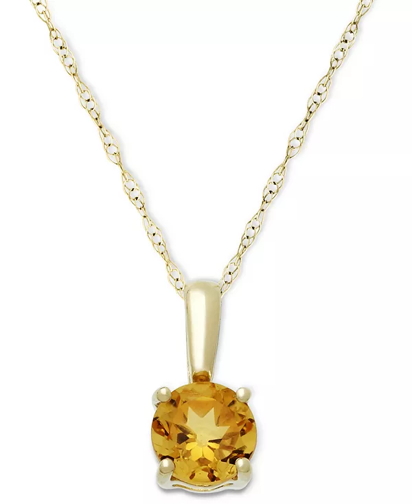 

Подвеска с камнем рождения из 14-каратного золота или 14-каратного белого золота Macy'S, citrine