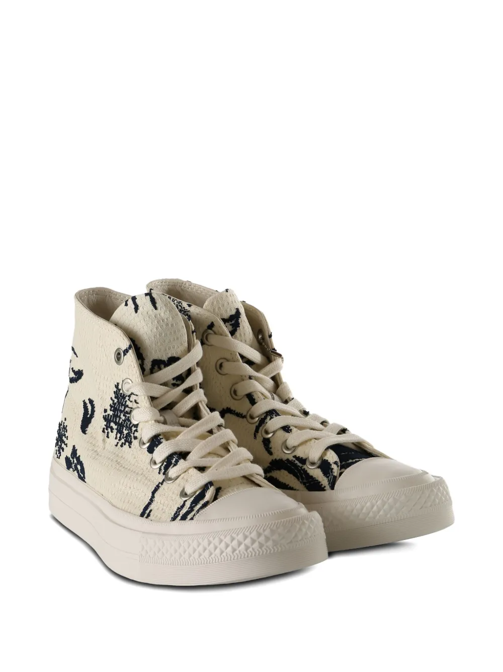 Высокие кеды с узорчатой отделкой Converse, нейтральный — фото 2