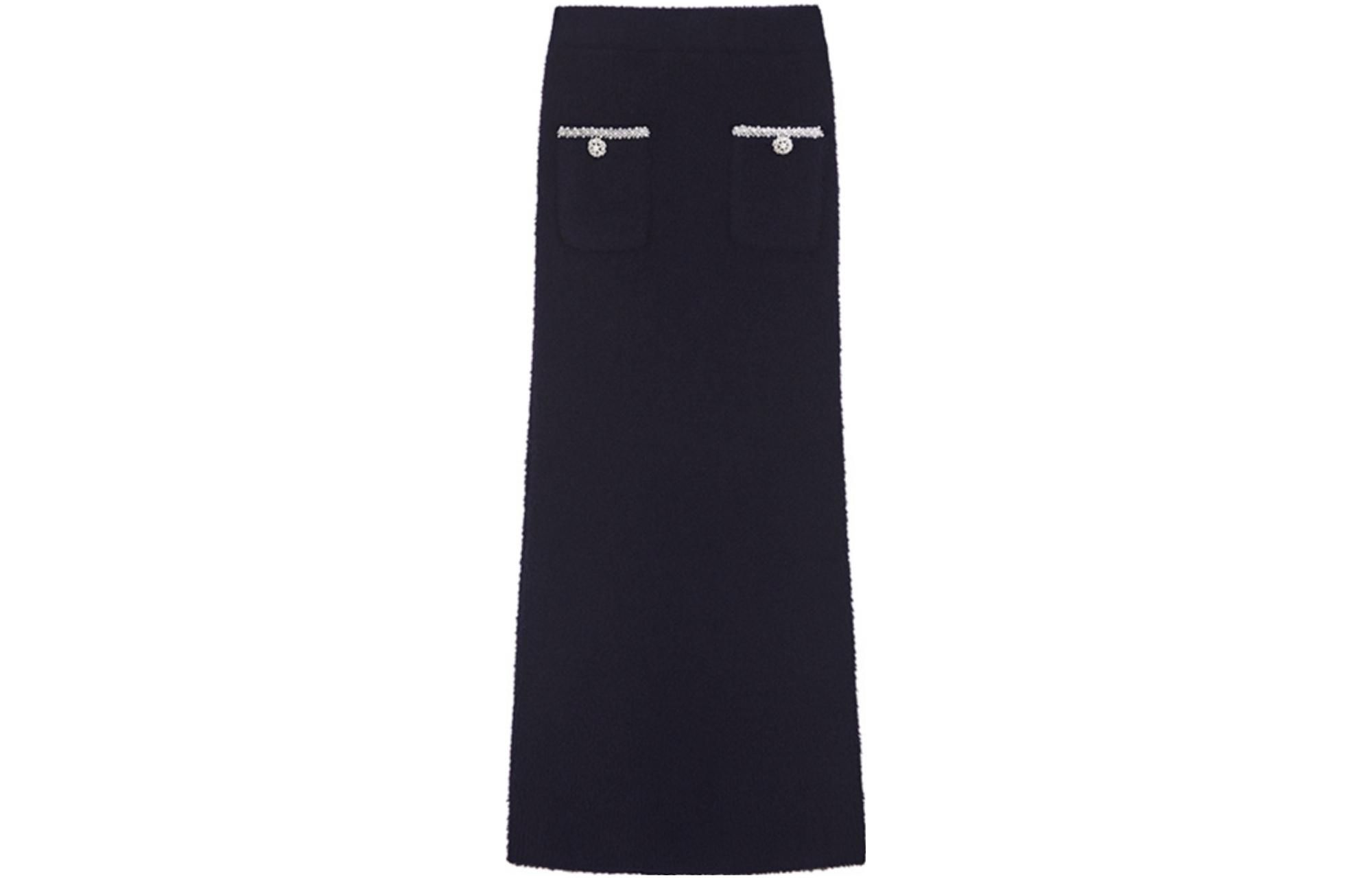 

Свитер с автопортретом Длинная юбка Женщины Self-portrait, Темно-синий