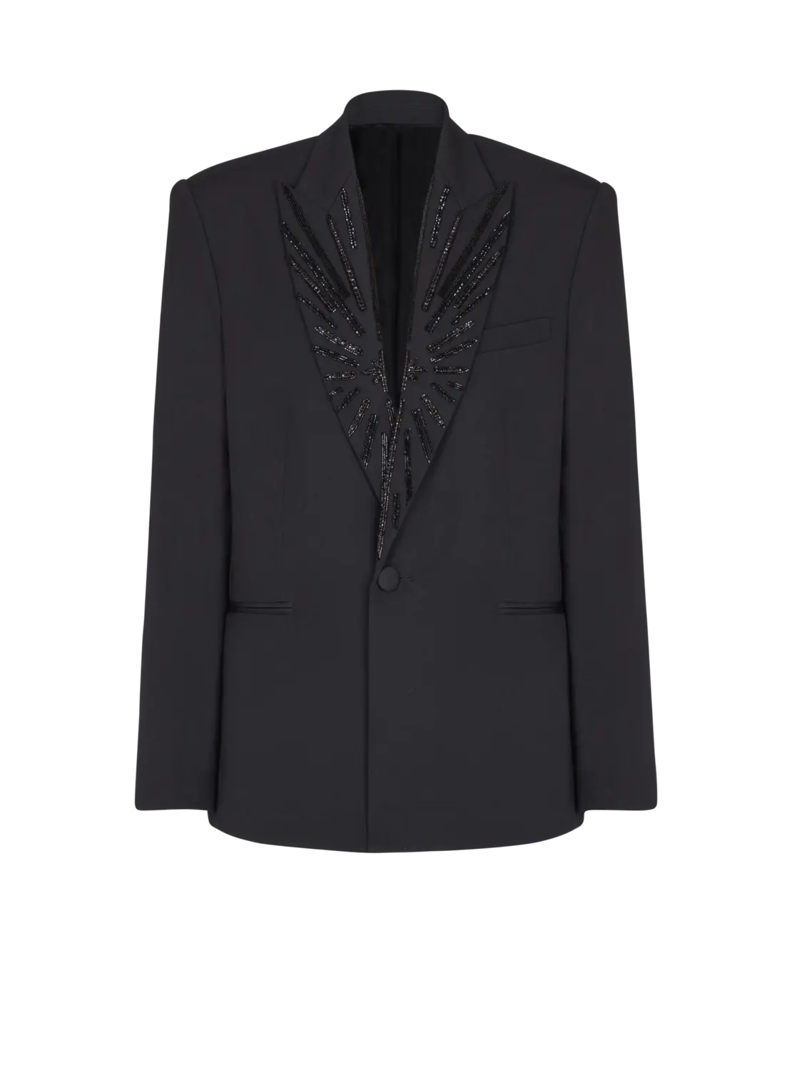 

Пиджак на одной пуговице из гран-де-пудр Balmain, черный