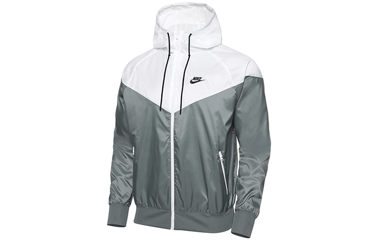 Nike Куртка мужская серо-белая с капюшоном Moderate Others
