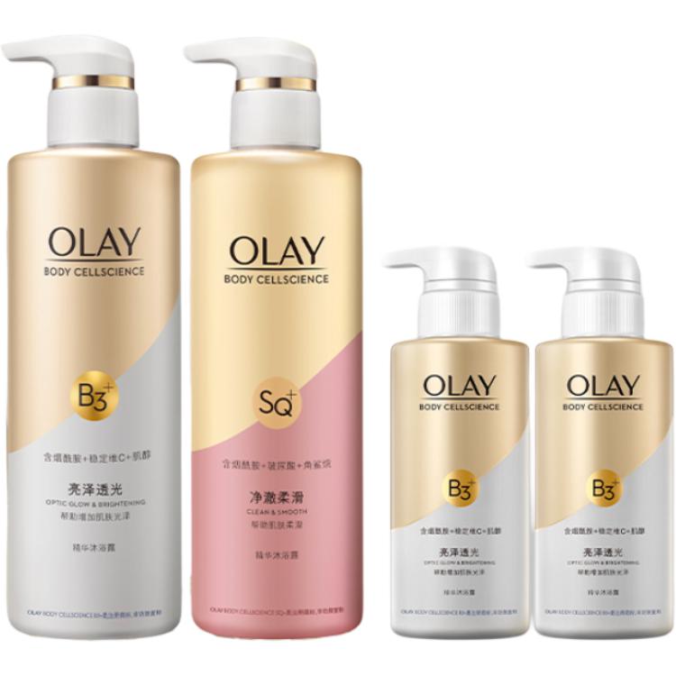 

Блестящий и прозрачный набор гель для душа очищение увлажнение ваниль 500мл*2 Olay, Four-Piece Set A