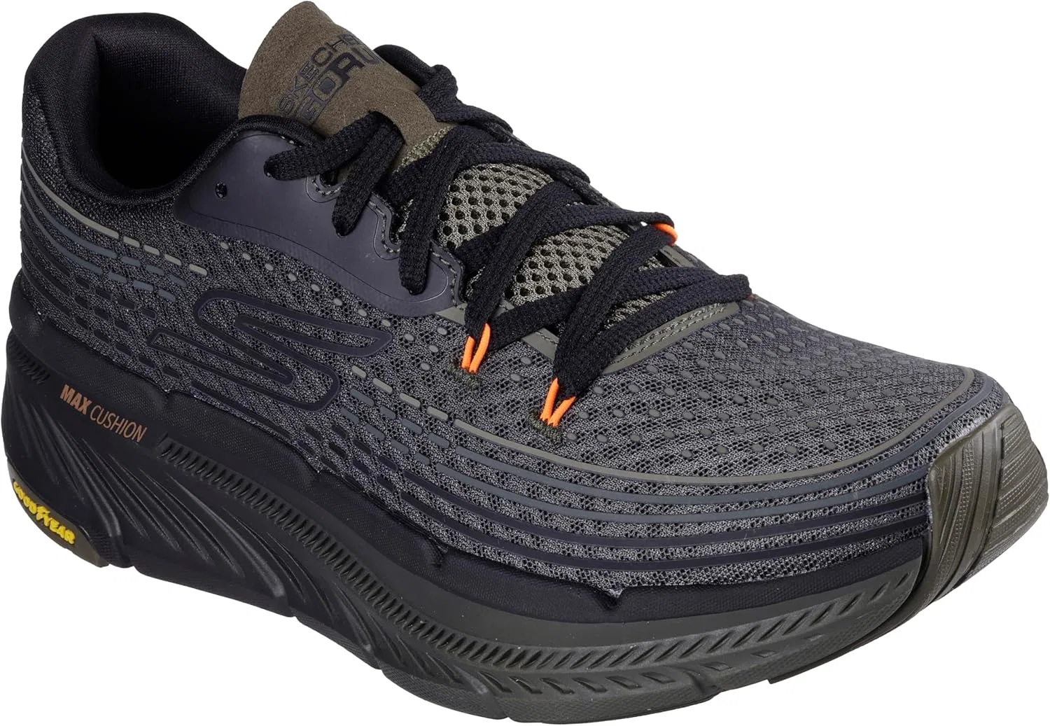 Мужские беговые кроссовки Skechers Max Cushioning Premier Vantage 2.0, Olive Textile Synthetic — фото 2